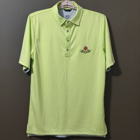 Zero Restriction Tour Series Golf Polo Neon Yellow Dalhousie Logo SIZE MEDIUM - Picture 4 of 7